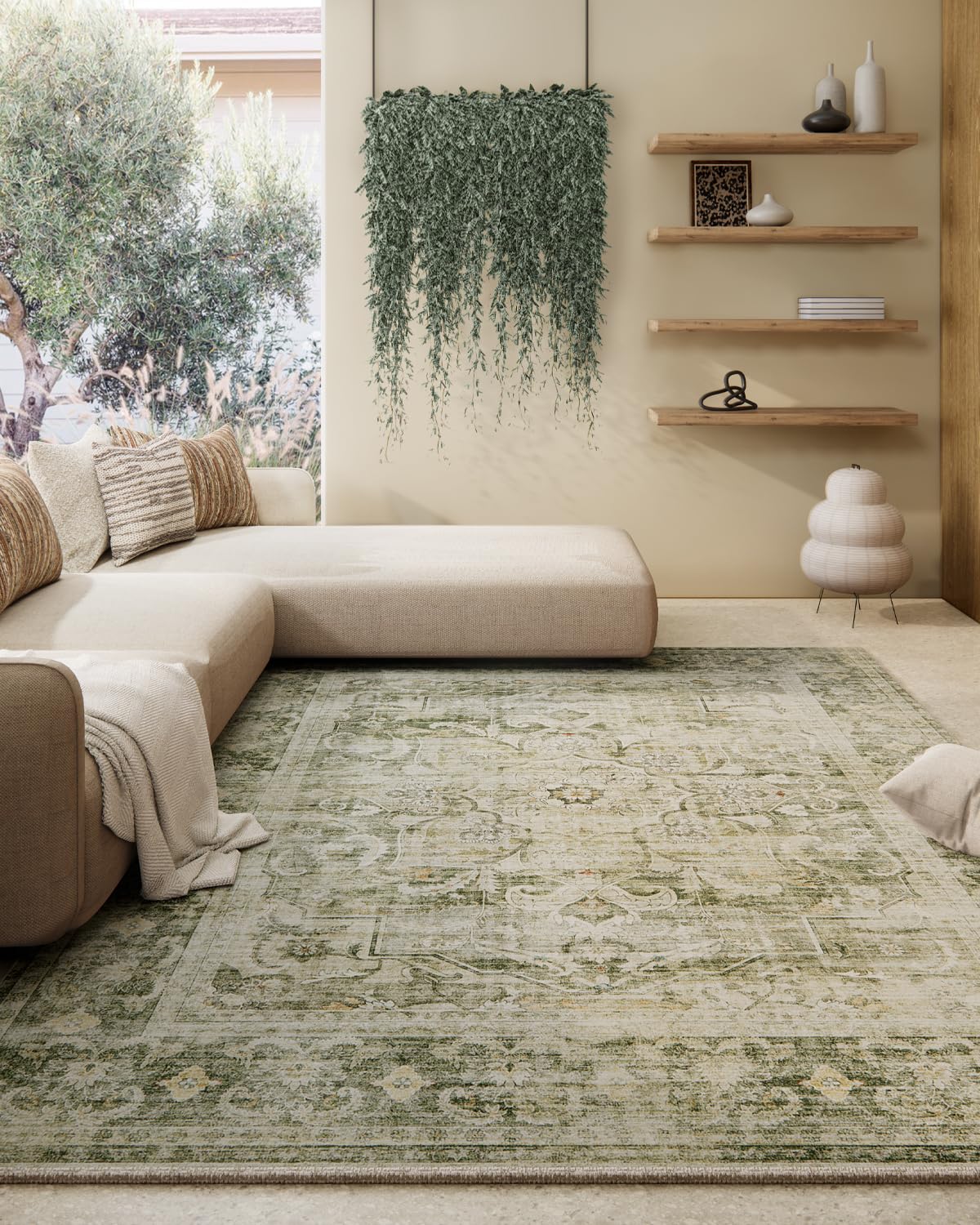 Palohom machine washable rug with soft pile offers barefoot comfort and easy cleaning.