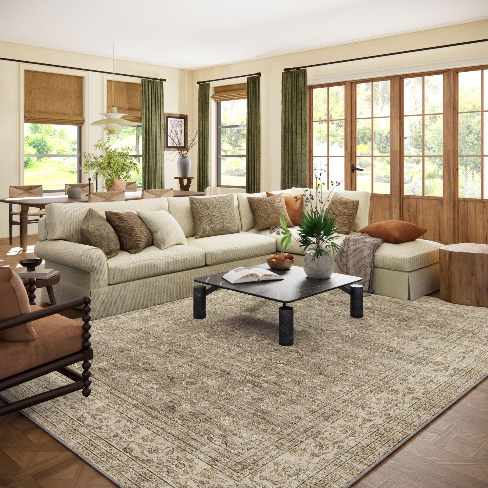 Palohom machine washable rug for living room 8x10 offers easy cleaning and vibrant color.