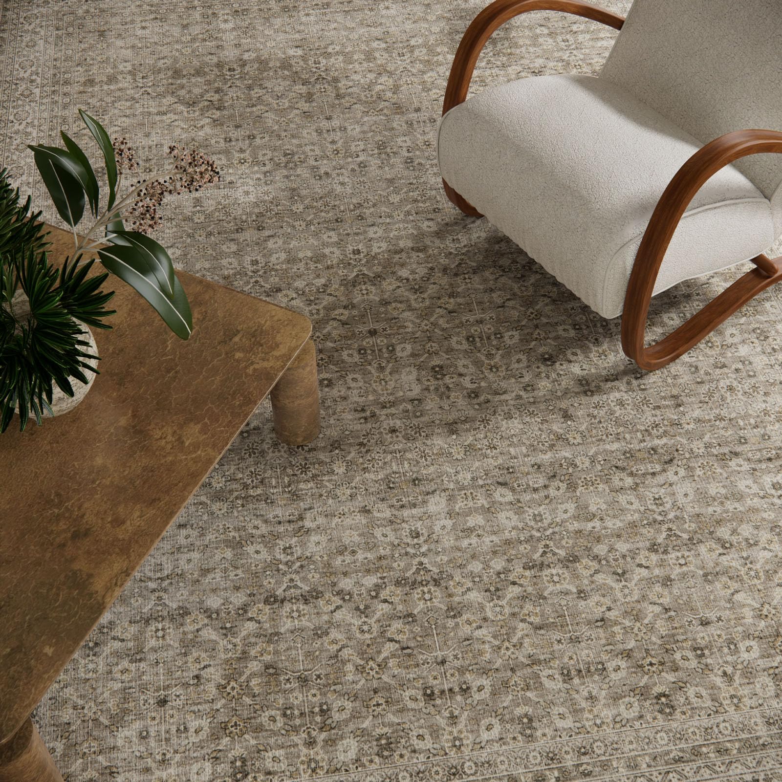 Palohom non-slip backing detail helps the rug stay in place during daily activity.