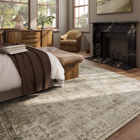Palohom rug with non-slip backing stays in place on slick floors.