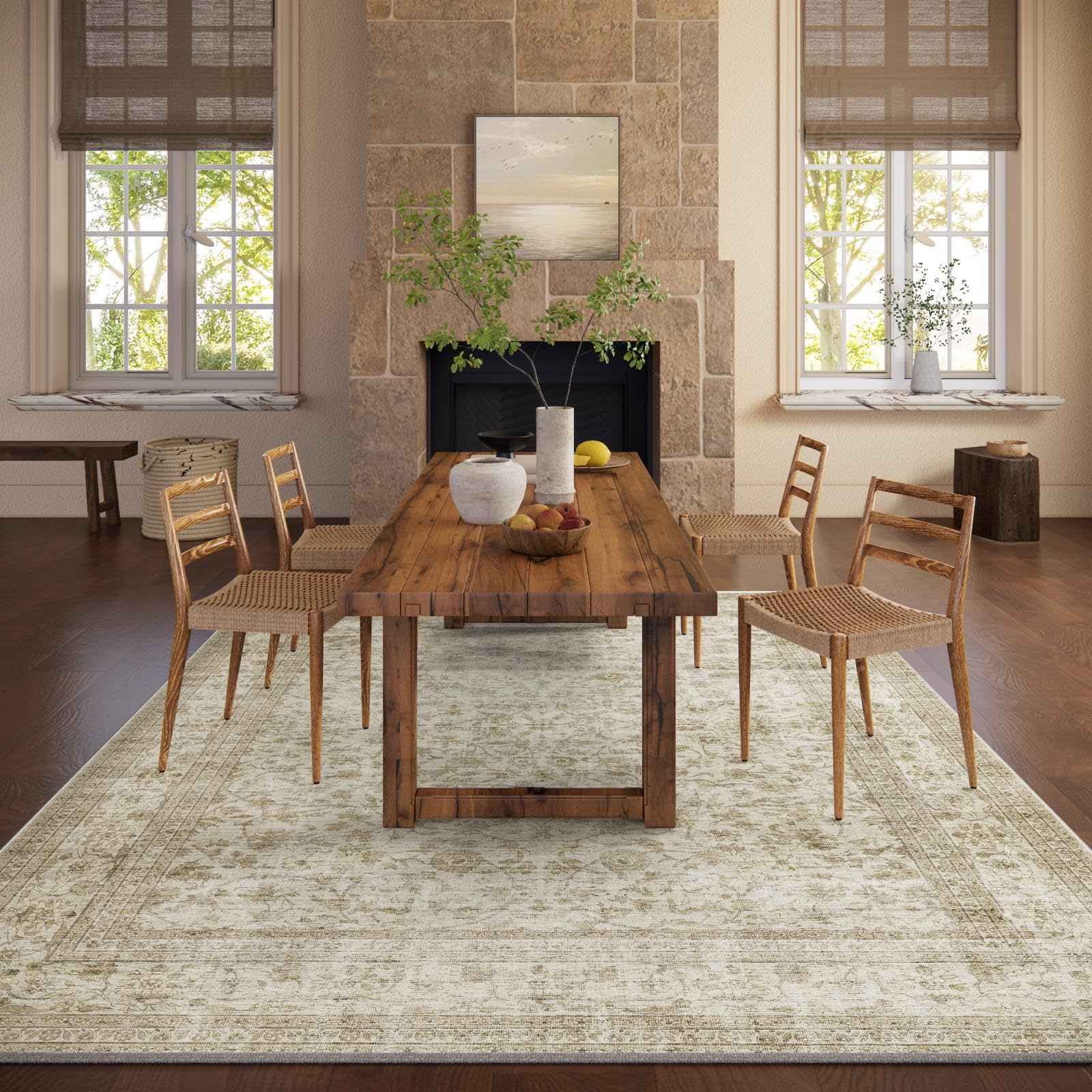 Palohom non-slip backing keeps the rug in place during busy days.