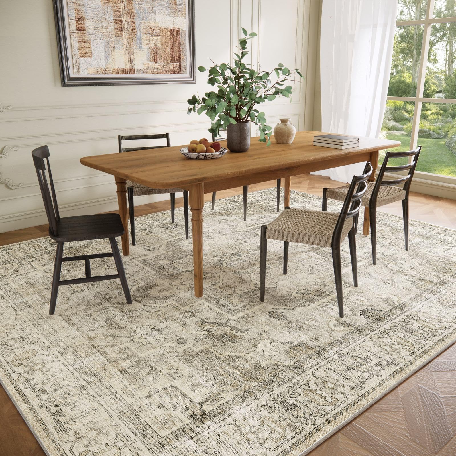 Palohom stain-resistant technology rug helps spills wipe away quickly.