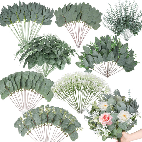 Palonu eucalyptus stems eight styles bundle for versatile DIY bouquets and decor