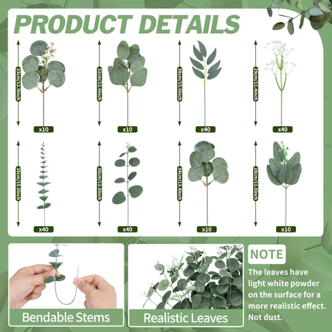 Palonu silver dollar eucalyptus stems for elegant, long lasting wedding centerpieces