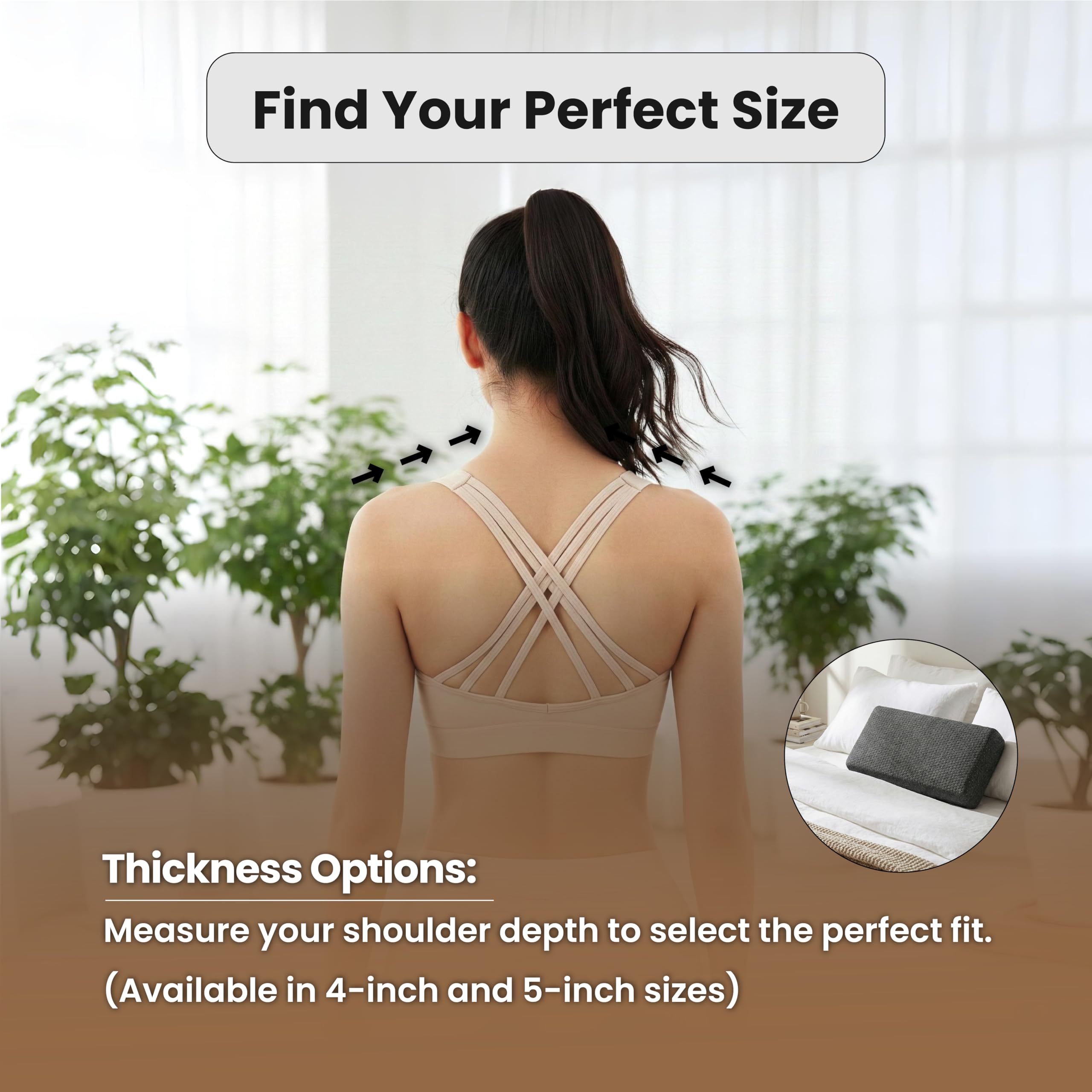 PALTEX Pillow Cube side profile demonstrates neck alignment for comfort