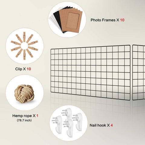 PAMANO wall grid installation with hooks demonstrates easy mounting