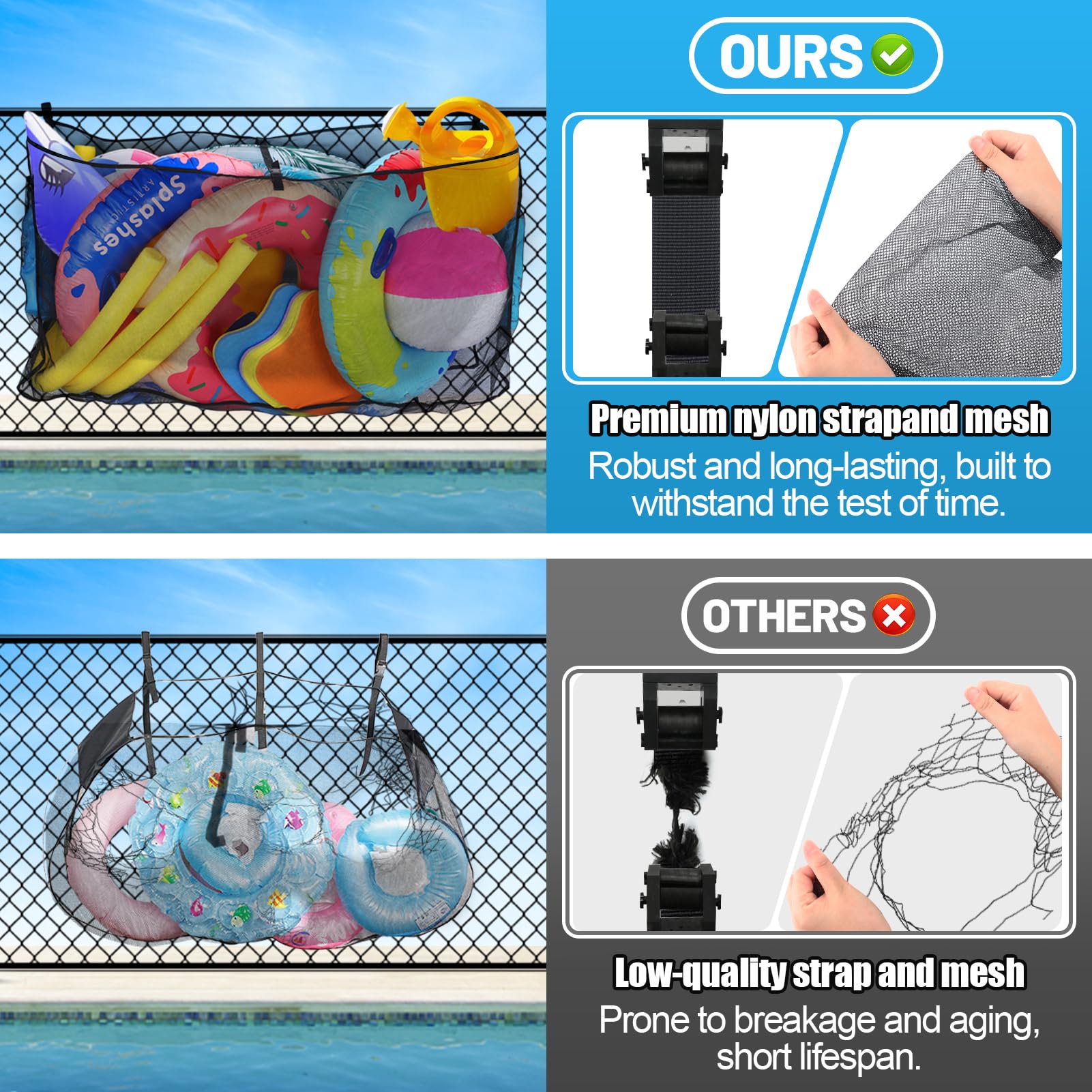 PAMASE storage bag uses durable nylon for long outdoor use.