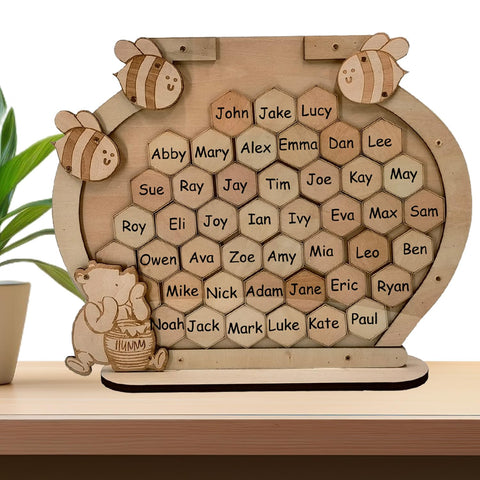 PAMBO Winnie baby shower guest book with hexagon signs for heartfelt wishes
