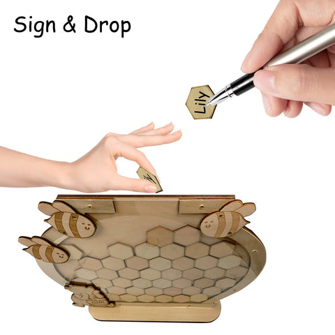 PAMBO Winnie hexagon signs centerpiece with bee and bear theme for decor