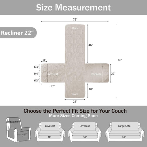 Pamhaven machine-washable recliner cover offers effortless cleanup after daily use.