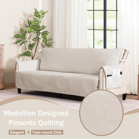Pamhaven water-repellent microfiber fabric beads spills to keep the sofa dry