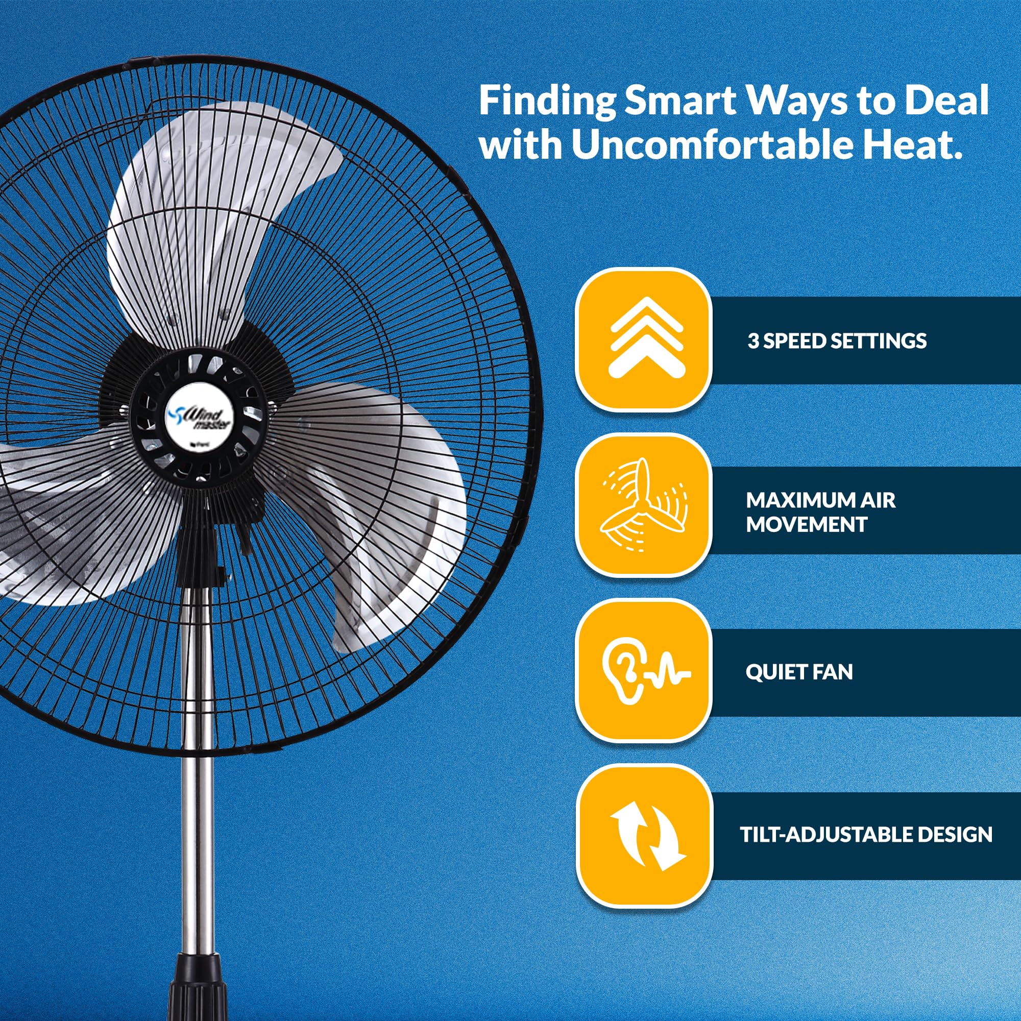 PAMI black portable floor fan shown in a modern living space