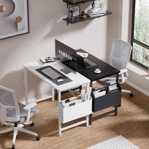 Pamray desk with side storage bag for organized supplies