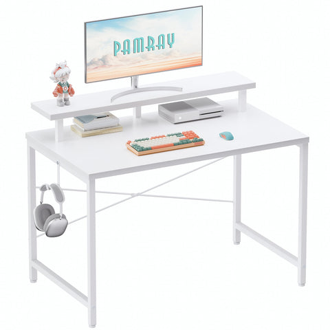 Pamray 32-inch desk with monitor stand for ergonomic viewing