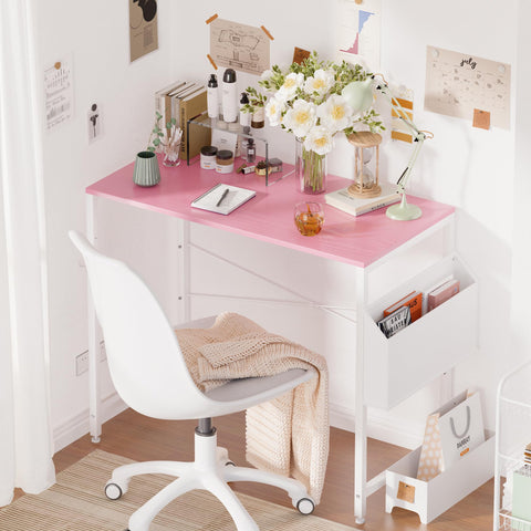 Pamray 32 inch desk with headphone hook provides easy access and tidy cables