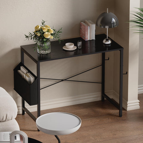 Pamray desk with headphone hook keeps headphones within reach