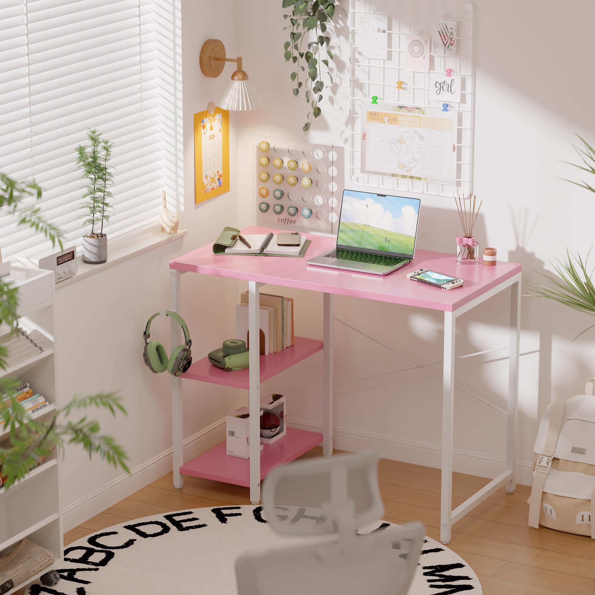 Pamray 32-inch desk with right shelf option for flexible setup