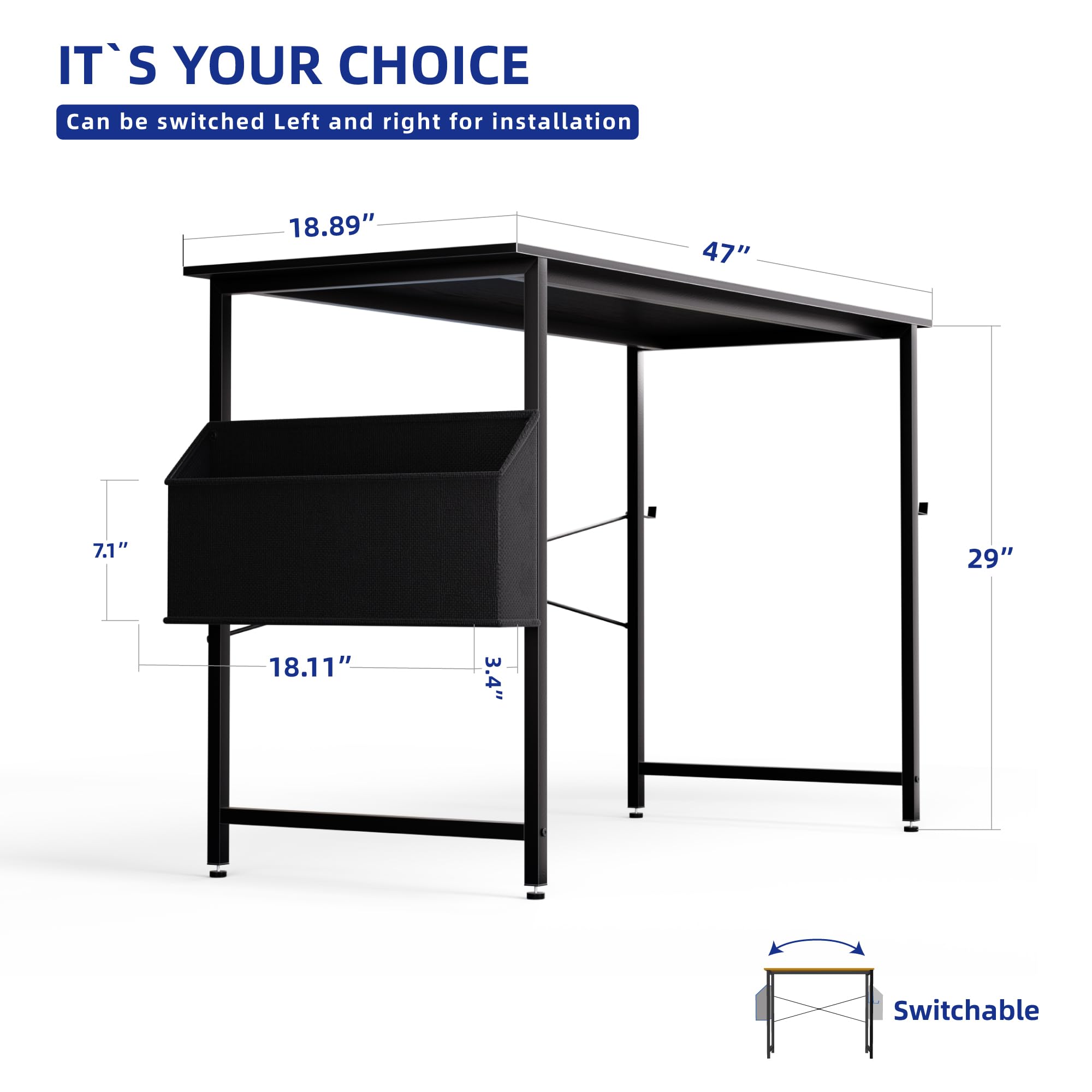 Pamray desk assembly-friendly image shows quick setup in minutes.