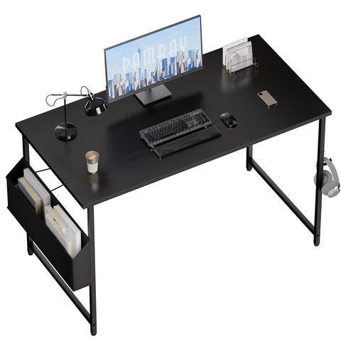 Pamray 47-inch desk front view shows a compact space-saving design for small rooms.
