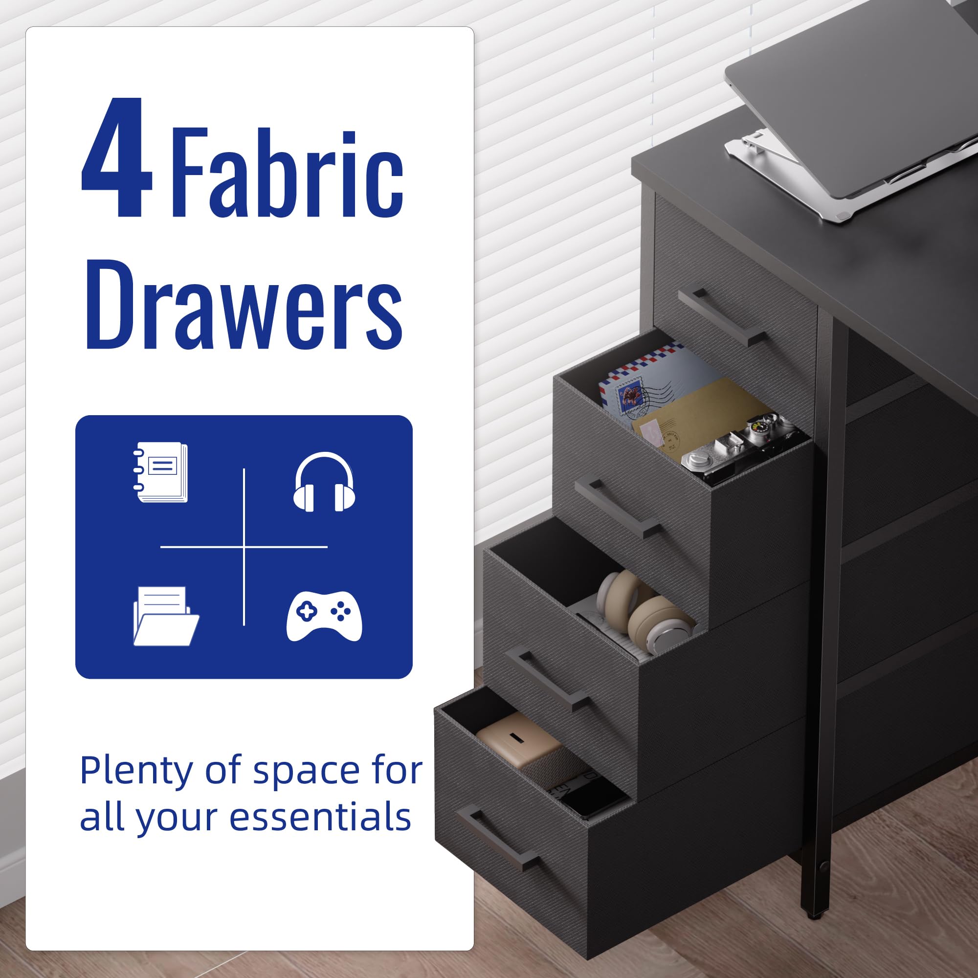 Compact Pamray desk fits small spaces without sacrificing surface area.