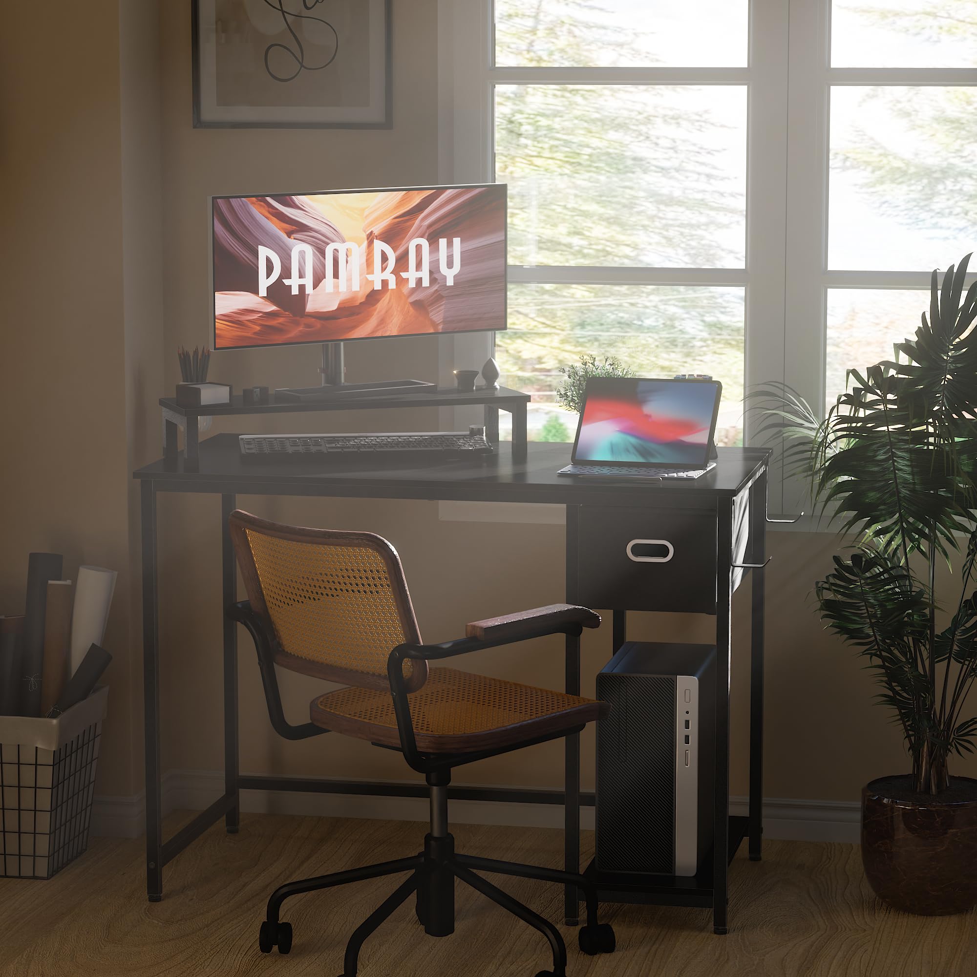 Pamray computer case stand supports compact setups with stable base.