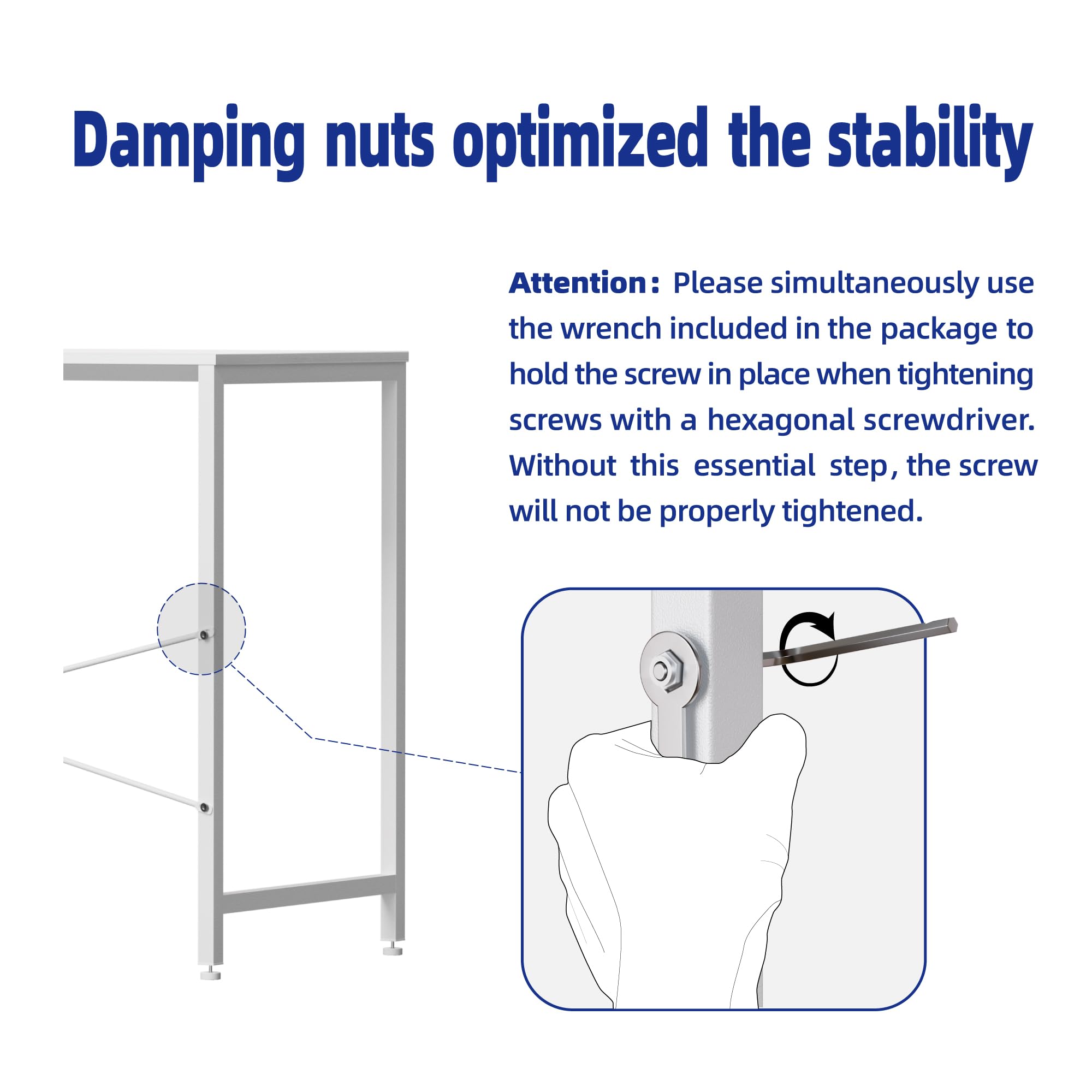 Pamray desk with leg pads protects floors and reduces wobble