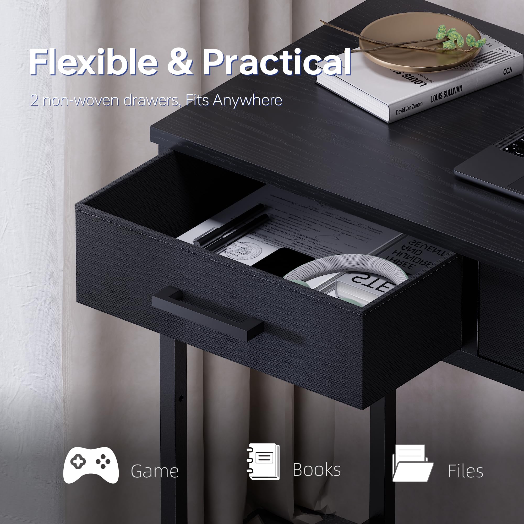 Side view of Pamray desk with adjustable legs for stability