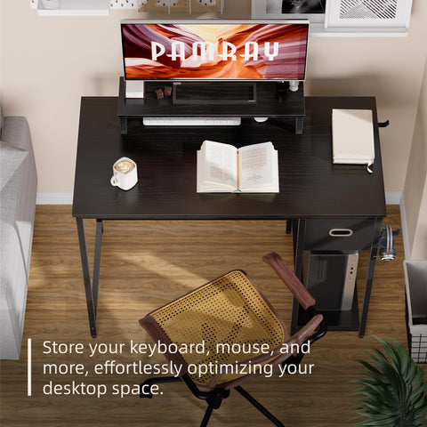 Pamray desk with non-woven drawer storage keeps essentials organized.