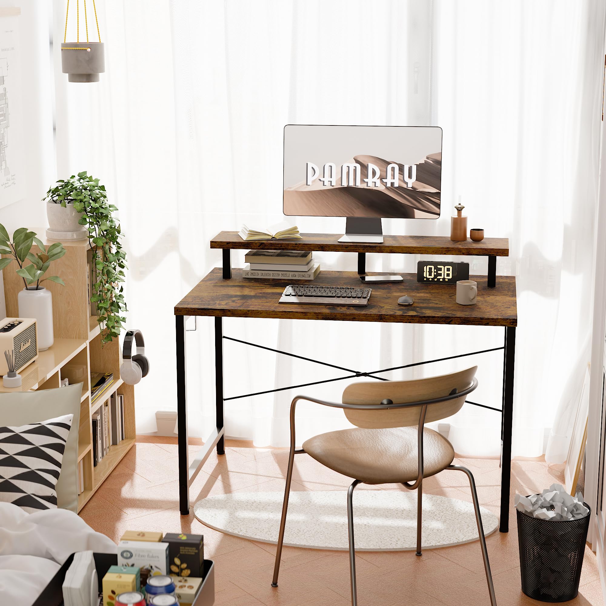 Pamray desk with side hook for headphones and small items