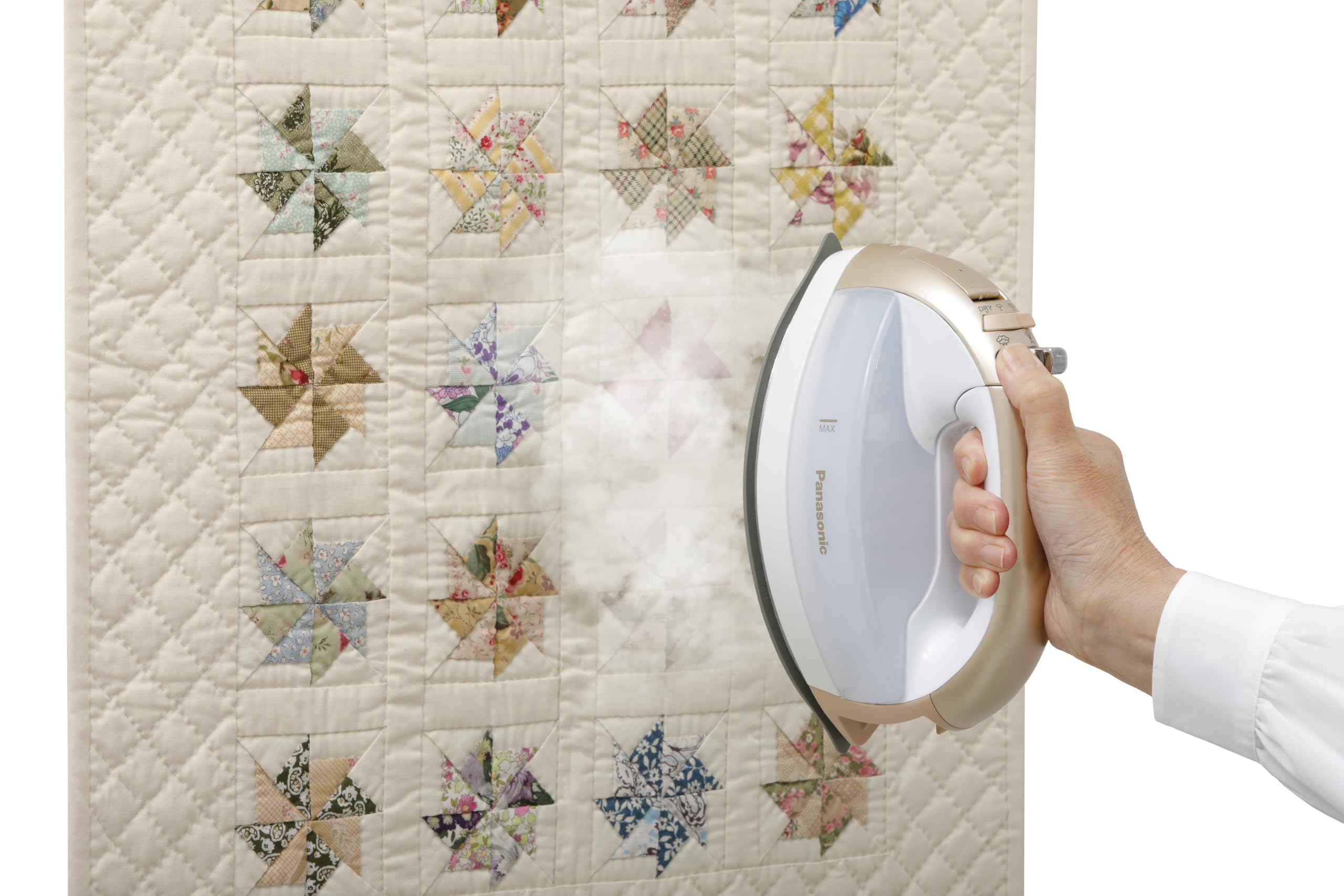Panasonic 360 Freestyle wide soleplate glides smoothly for faster ironing.
