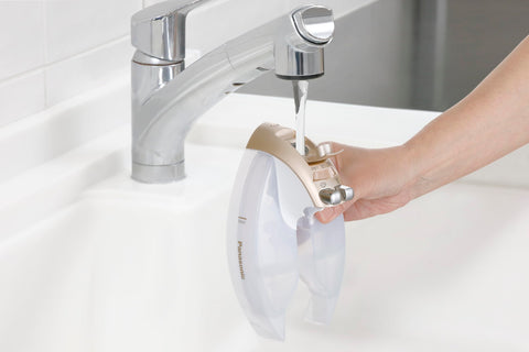 Vertical steam mode on Panasonic 360 Freestyle refreshes garments.