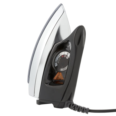 Panasonic NI-A66-K dry iron temperature knob allows fabric-friendly heat control.