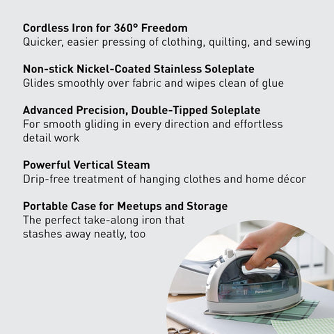 Panasonic NI-QL1100L 360-degree-steaming delivers wrinkle-free results.