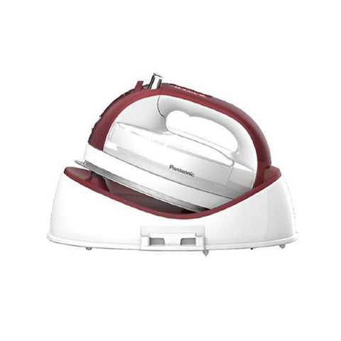 Panasonic NI-QL2000R cordless iron with ceramic charging base for quick, cordless touch-ups.