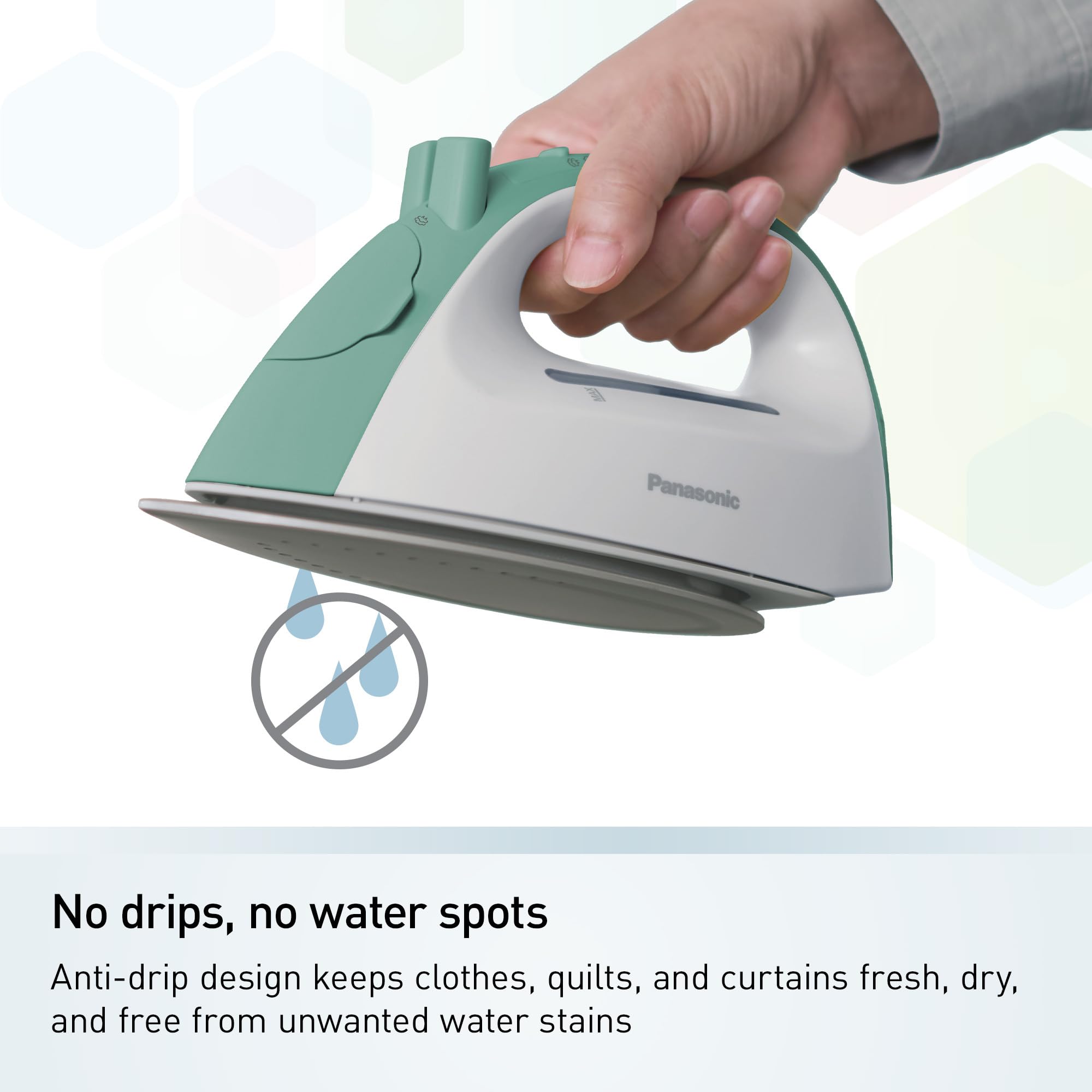 Panasonic NI-QL300G heat, steam, and dry settings for various fabrics and tasks.