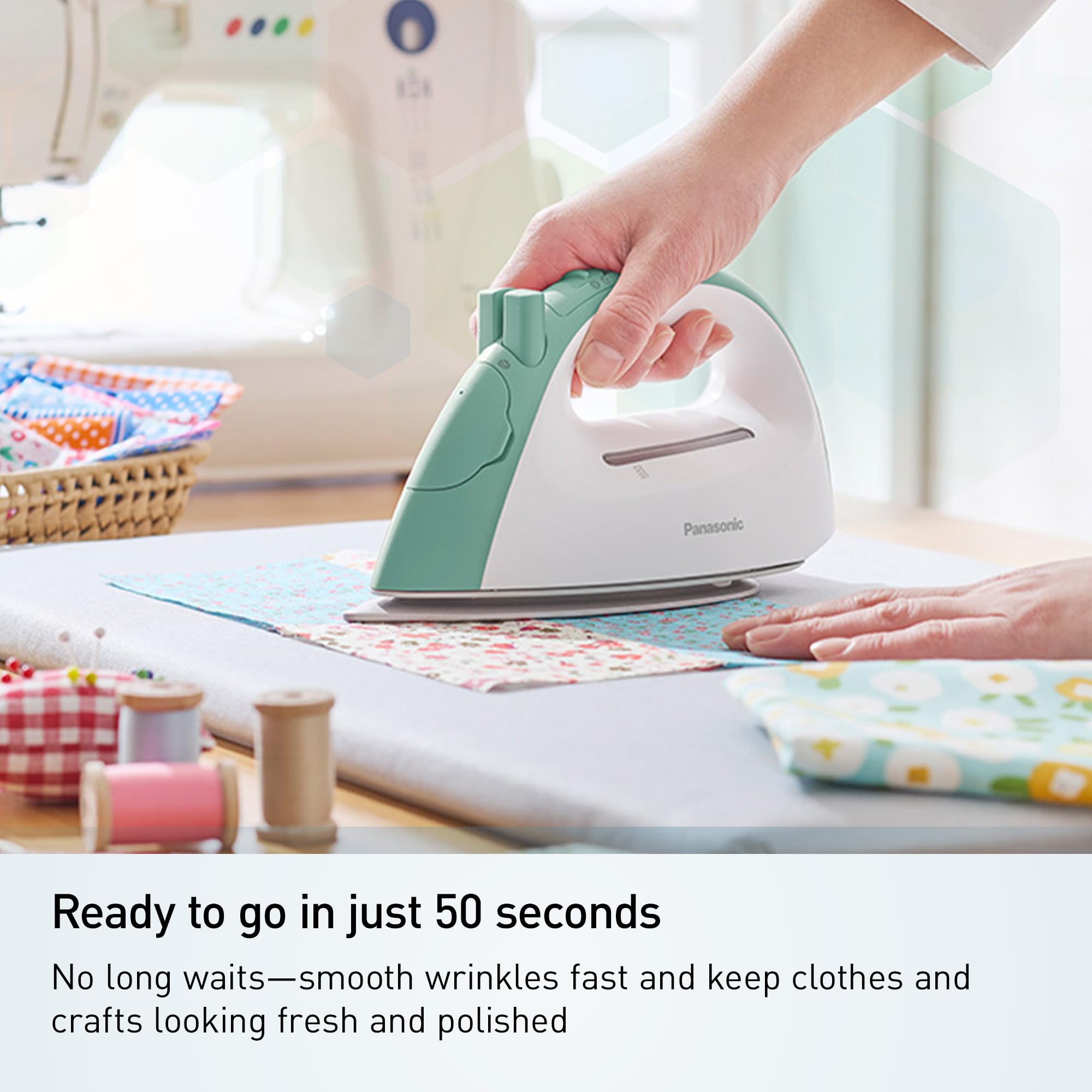 Panasonic NI-QL300G precision-tip focuses on detail work for small fabrics.
