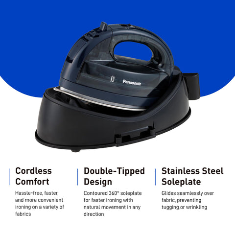 Panasonic NI-WL700A iron in action removing wrinkles on garments