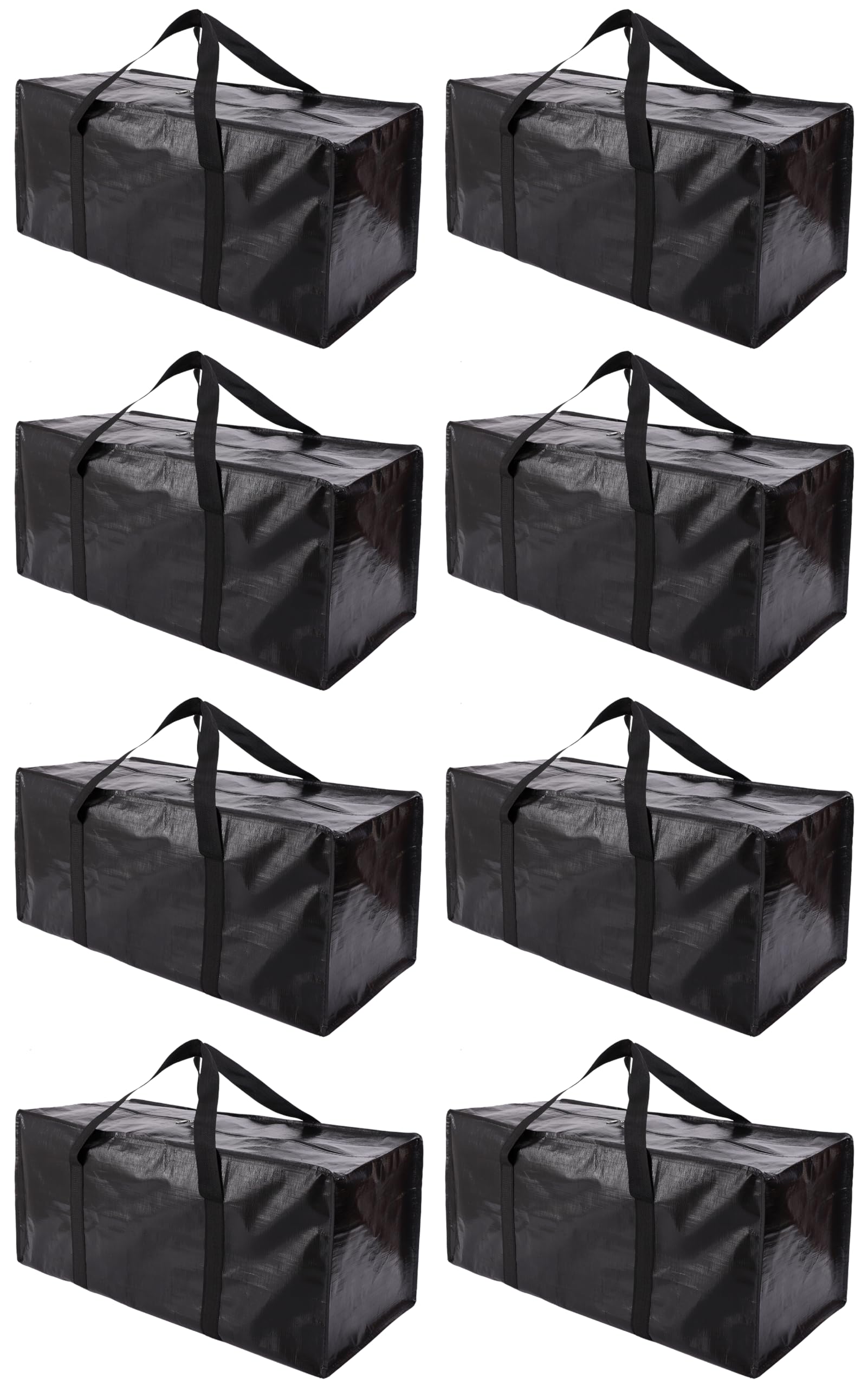 Panda Joys 8-pack teal moving bags with zippers and handles, ideal for dorm moves.