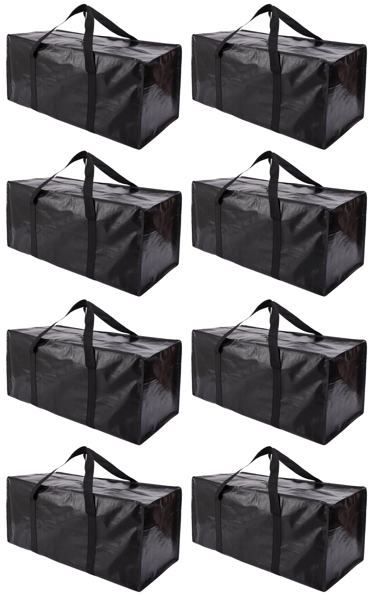 Panda Joys 8-pack teal moving bags with zippers and handles, ideal for dorm moves.