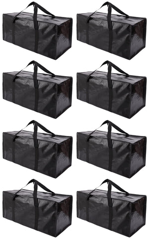 Panda Joys 8-pack teal moving bags with zippers and handles, ideal for dorm moves.