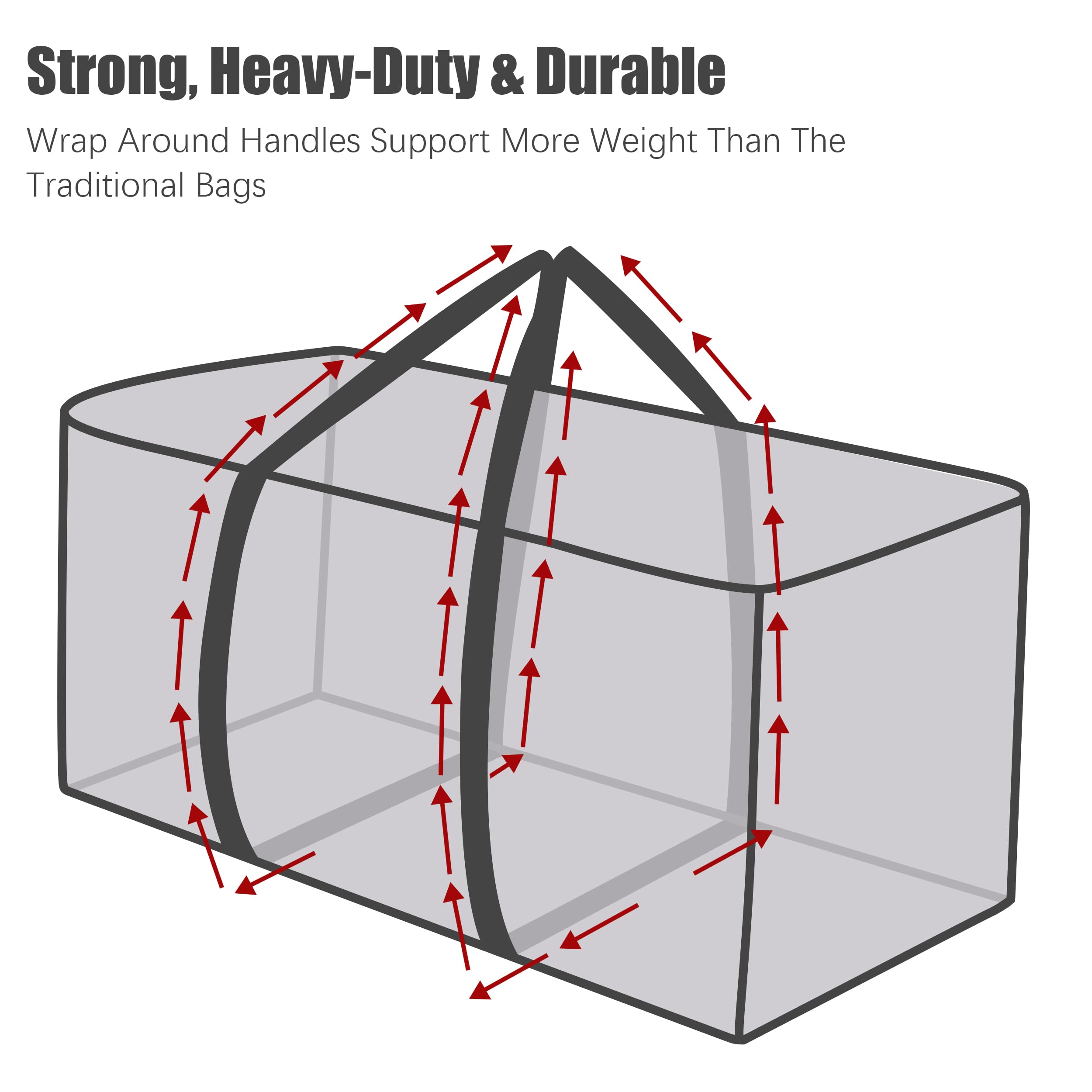 Panda Joys durable 180gsm weave moving bags hold up to 65 lbs for safe transport.