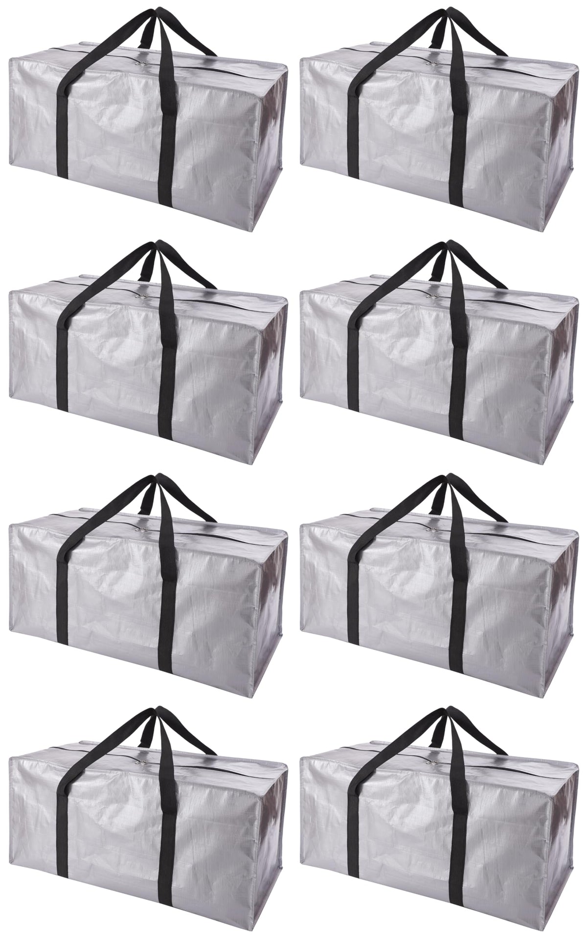 PANDA JOYS extra-large moving bags with zipper handles for easy transport.
