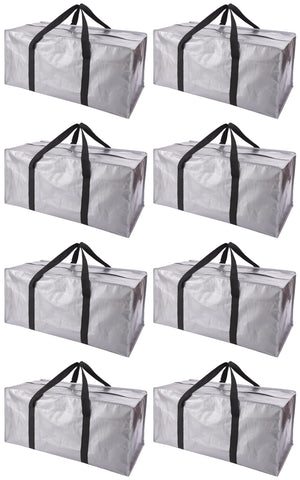 PANDA JOYS extra-large moving bags with zipper handles for easy transport.
