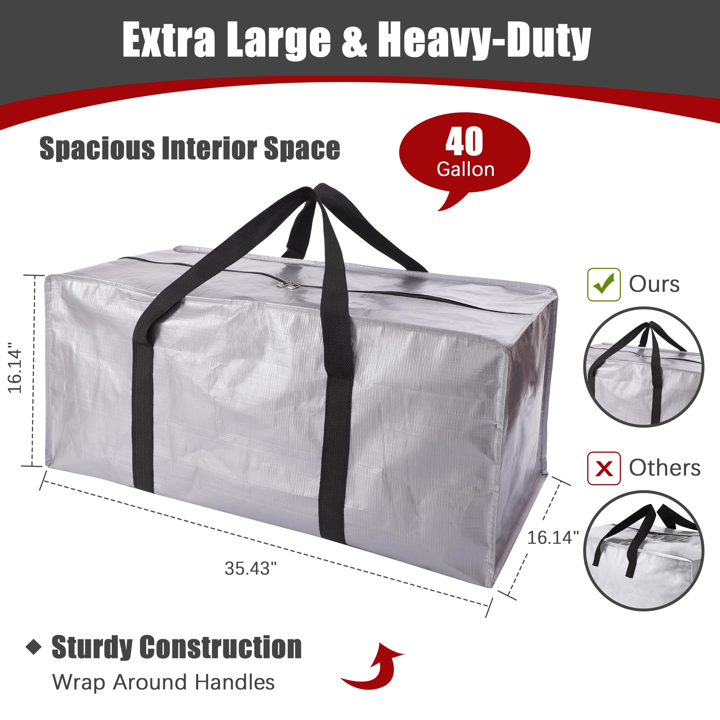 PANDA JOYS moving bag folds flat for compact storage.