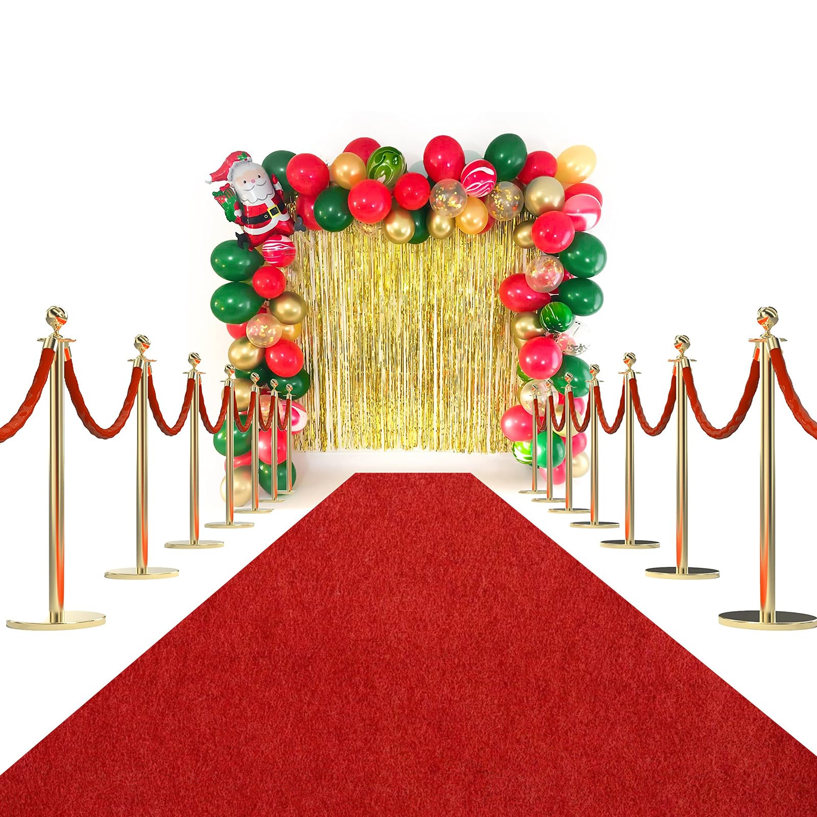Pandoroom red carpet runner 3x10ft unrolled, anti-slip surface for safe event entrances