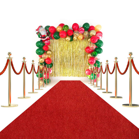 Pandoroom red carpet runner 3x10ft unrolled, anti-slip surface for safe event entrances