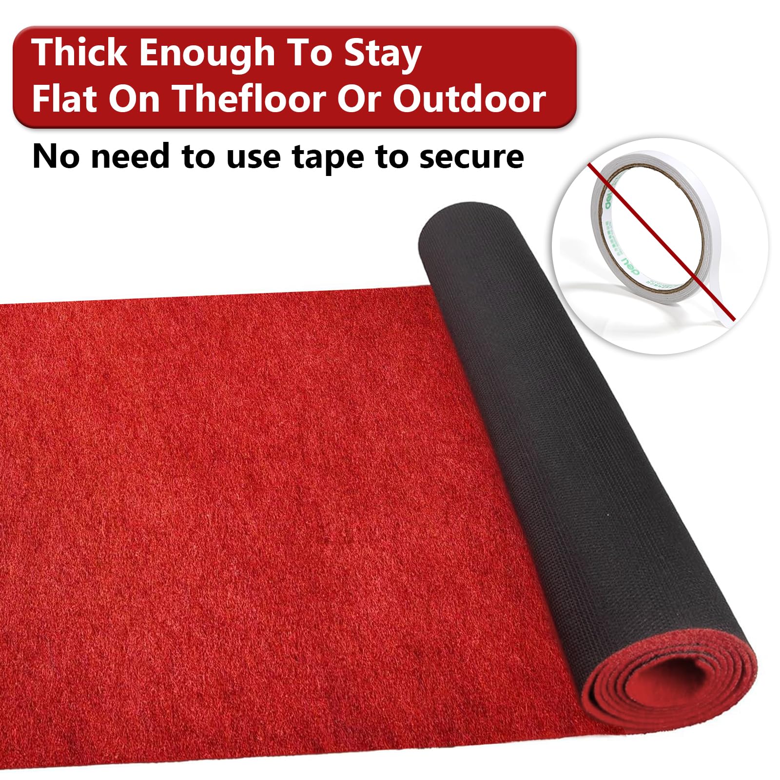 Pandoroom 3x10ft carpet cuttable to fit aisles, with easy Velcro or tape extension