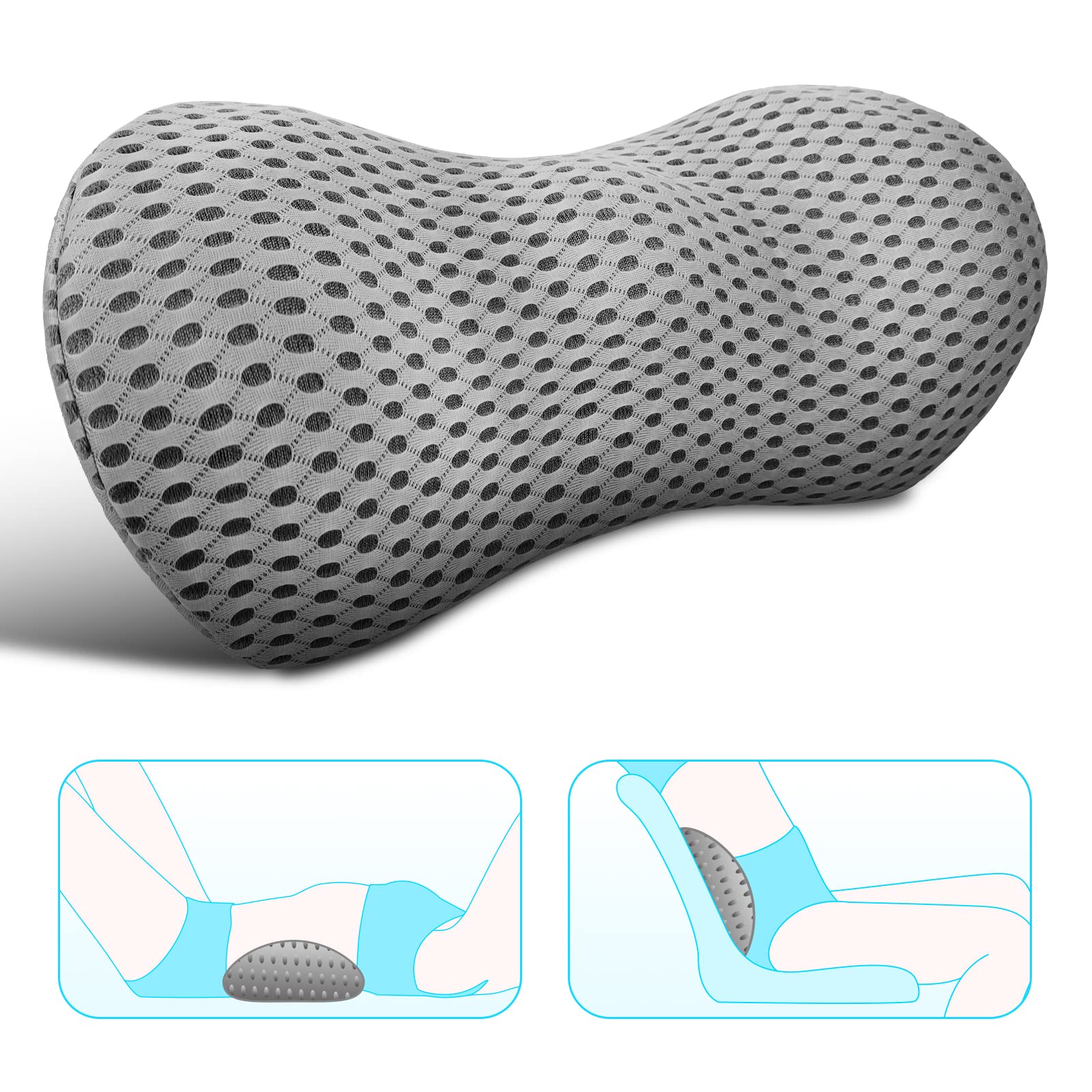 Panduo lumbar pillow on an office chair supports posture and comfort.