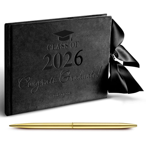 Panelee 2026 graduation guest book with black velvet cover for keepsakes