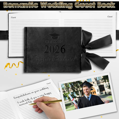 Panelee guest book with 72 sheets for heartfelt messages
